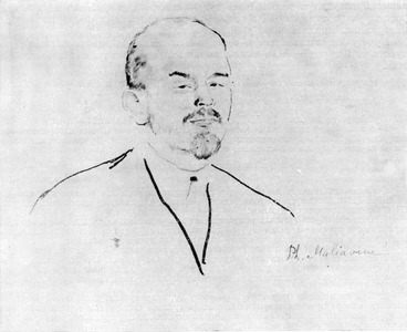 Ленин. Рисунок с натуры Ф. А. Малявина 1920 г.