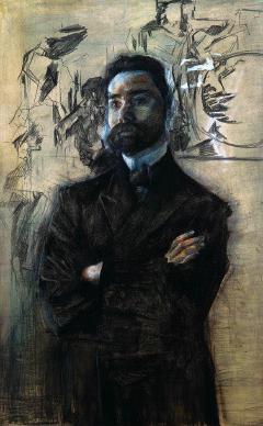 Портрет В. Брюсова работы М. Врубеля, 1906 г.