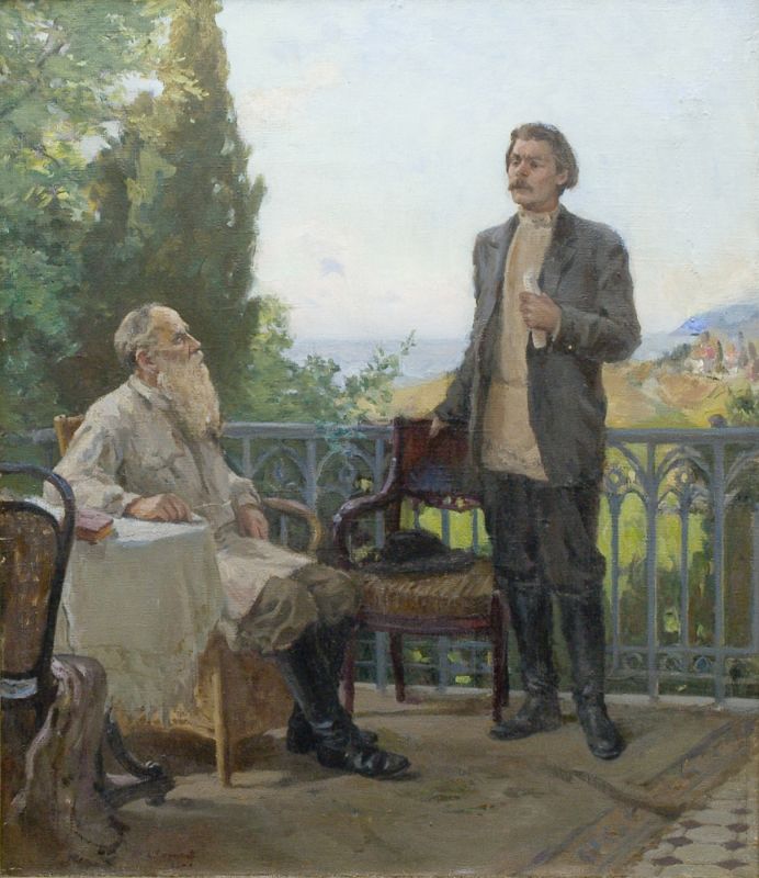 «Л. Н. Толстой и А. М. Горький в Гаспри, 1902 г.». Кириллов Алексей Игнатьевич, 1953 г.